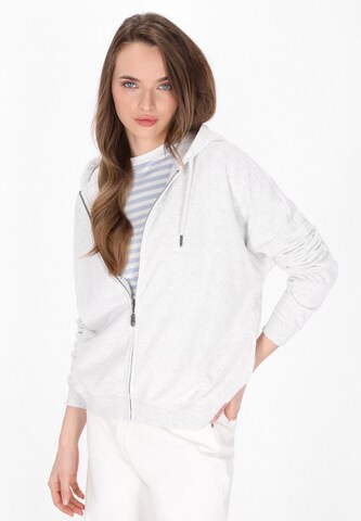 DreiMaster Maritim Sweat jacket in White: front