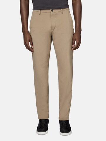 Coupe slim Pantalon à plis Boggi Milano en beige : devant