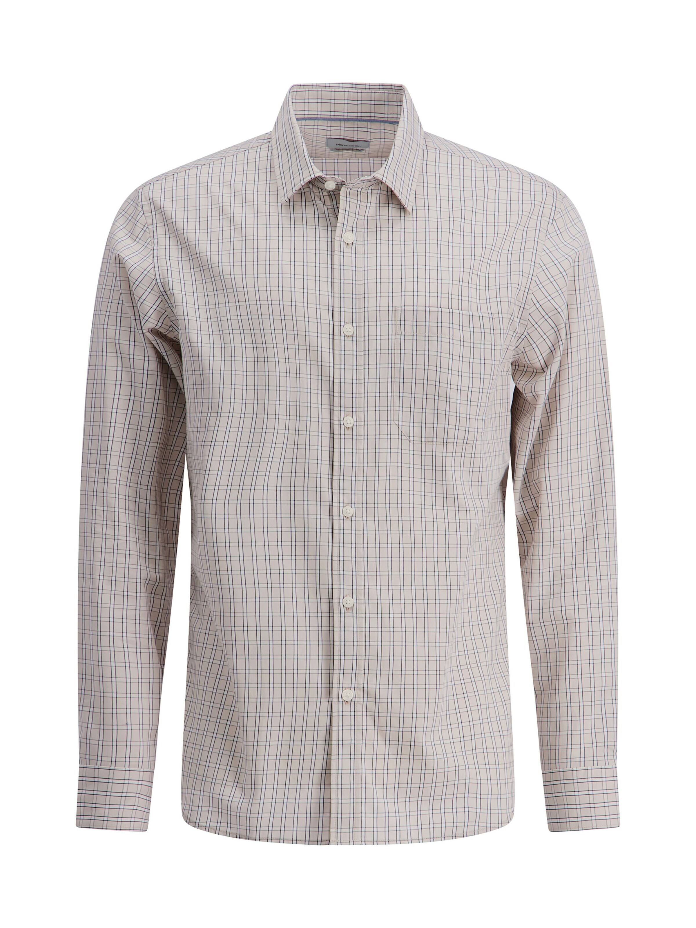 PIERRE CARDIN Button Up Shirt in Silver: front