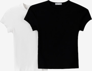 Bershka Тениска в черно: отпред
