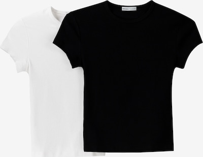 Tricou Bershka pe negru / alb, Vizualizare produs