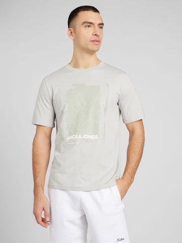JACK & JONES Bluser & t-shirts 'CITY MAP' i grøn: forside