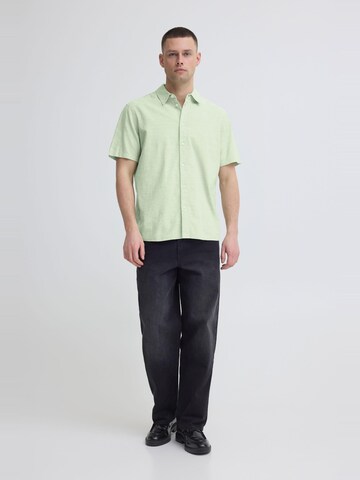 BLEND - Ajuste regular Camisa ' BHAban Slub Linen Mix ' en verde