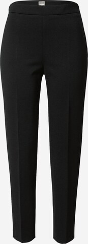 BOSS Regular Pleated Pants 'Tilunara' in Black: front