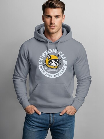 Neverless Sweatshirt 'Racing Cat' in Grey