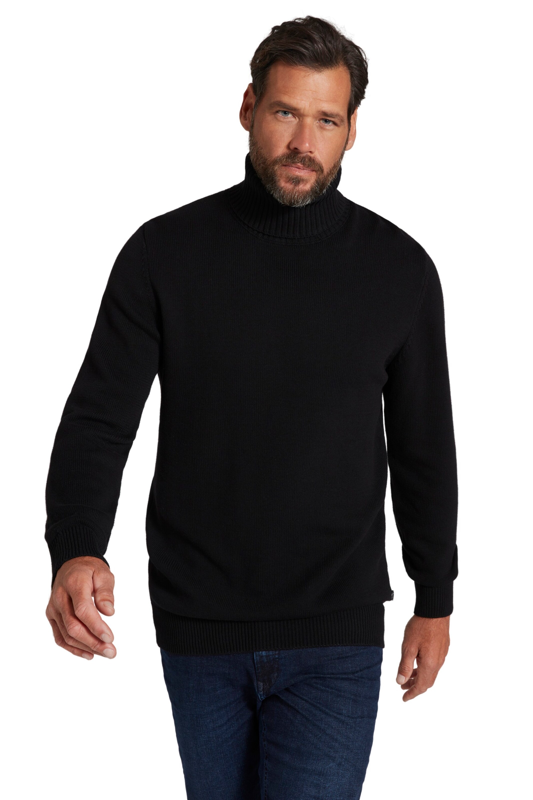 JP1880 Pullover in Schwarz: Vorderseite