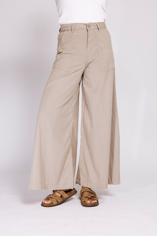 Zhrill Wide leg Pants in Beige: front