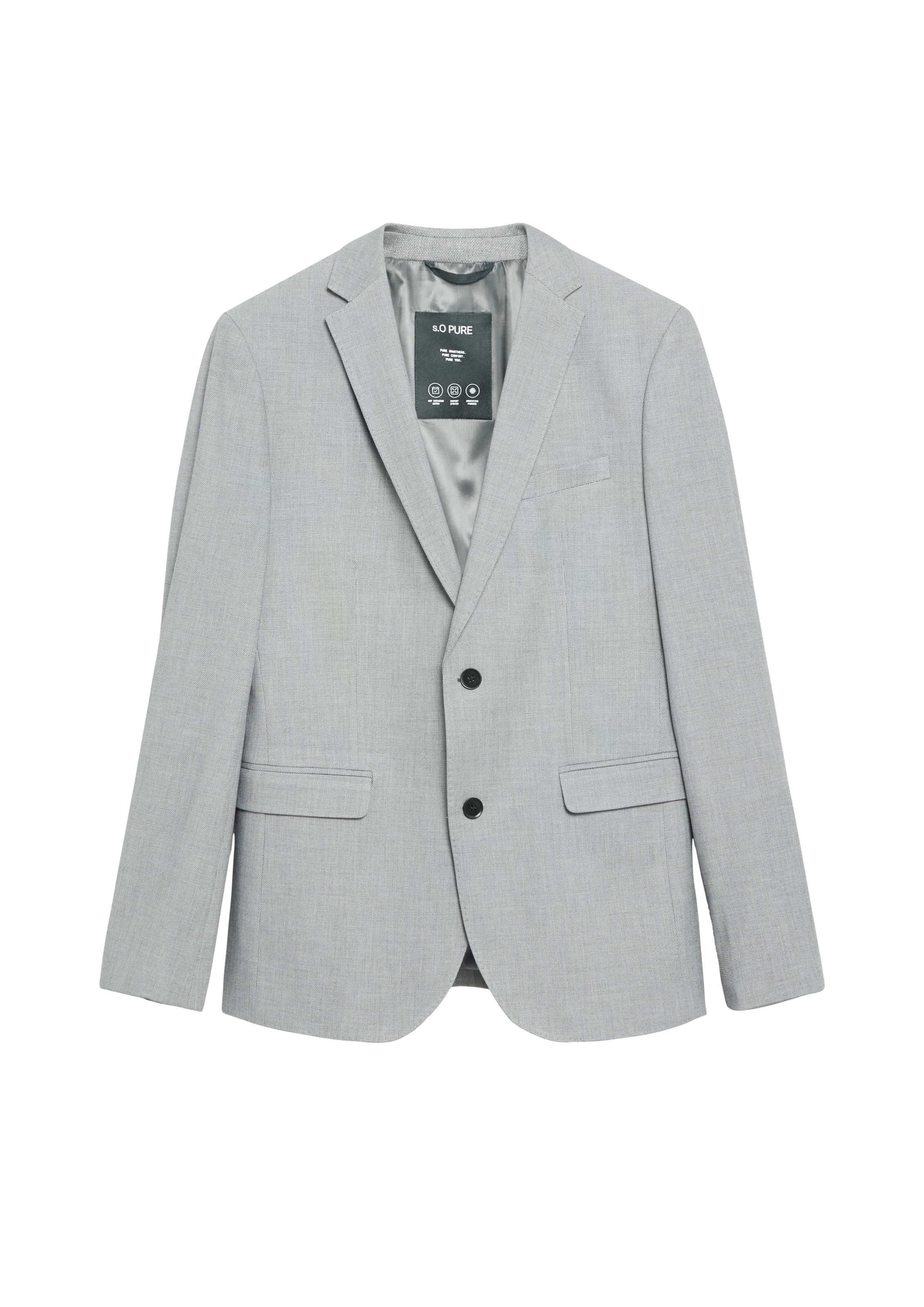 Coupe regular Veste de costume 'S.OPURE' s.Oliver en gris : devant