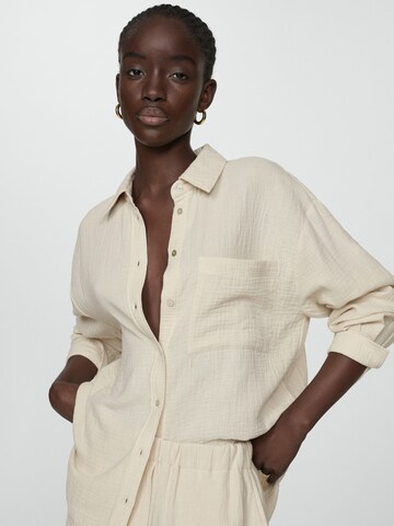 MANGO Bluse 'GAUZA' in Beige