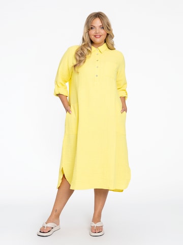 Yoek Shirt Dress in Yellow