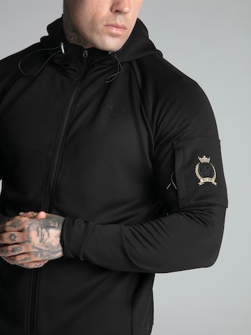 SikSilk Zip-Up Hoodie in Black