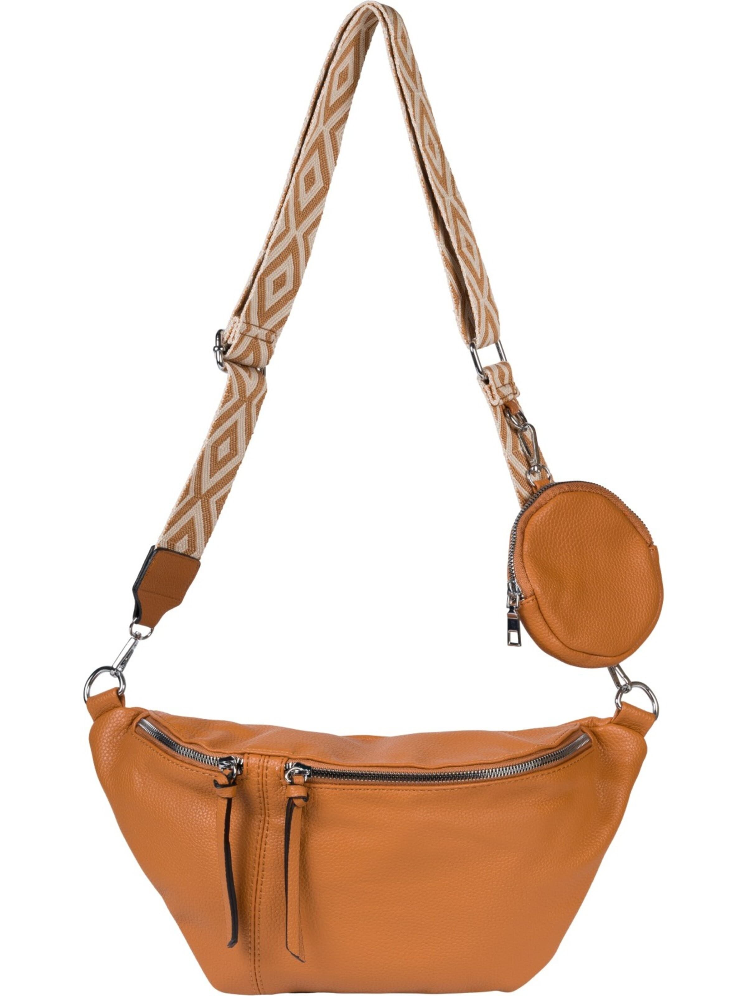 styleBREAKER Crossbody bag 'Halbmond Crossbody Bag Set 3-Teilig' in Brown: front