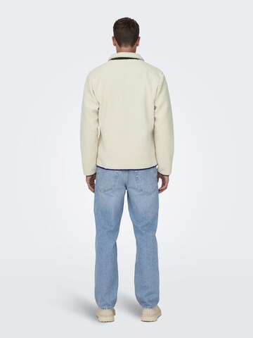Only & Sons Fleece jas in Zilver