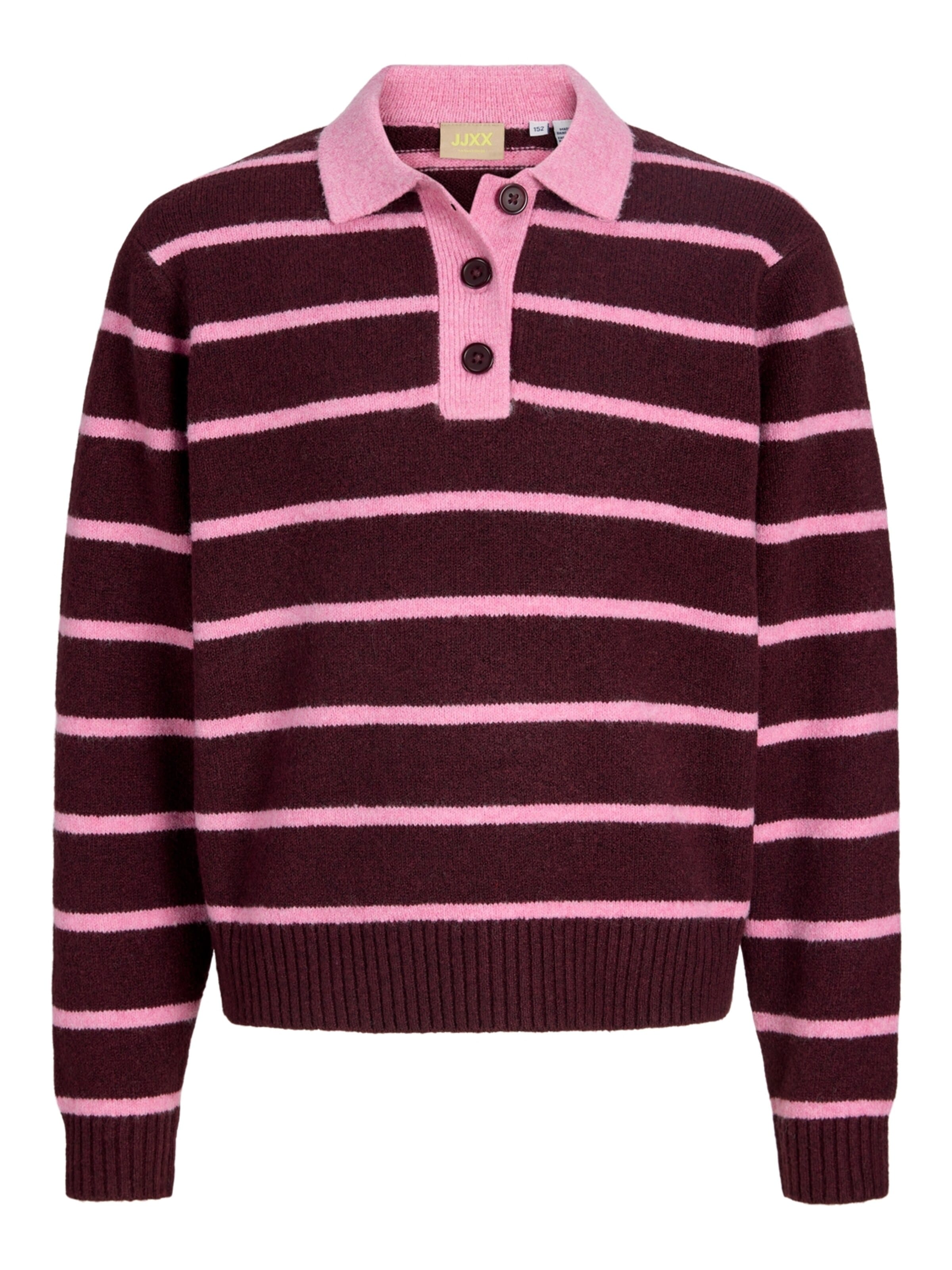 JJXX Pullover 'Polo-Kragen Strickpullover Jxruby'‌‌‌‌‌‌ in Lila: Vorderseite