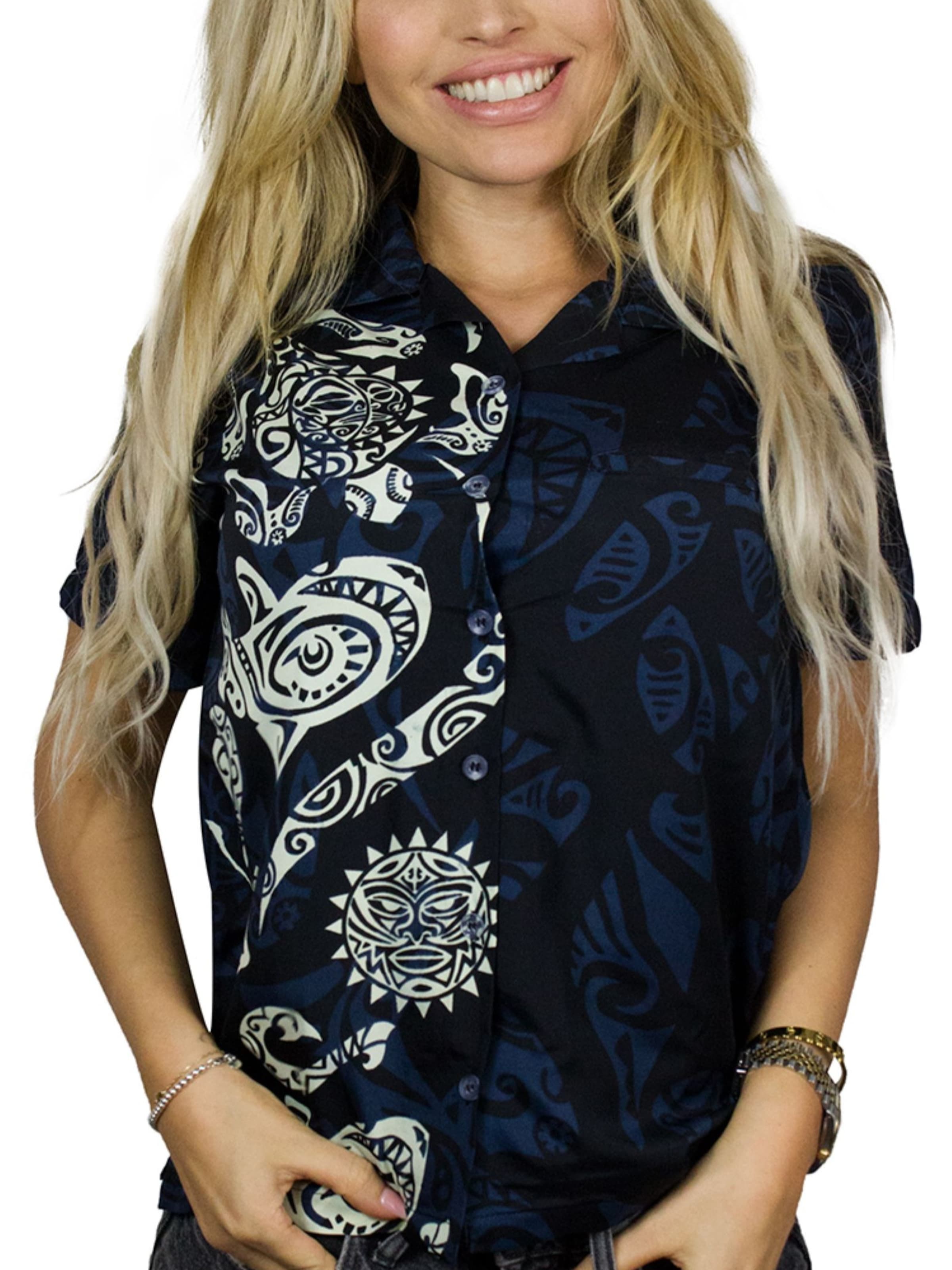 King Kameha Blouse 'Maori Wedding' in Black