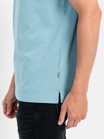 CAMEL ACTIVE Kurzarm Henley in Blau