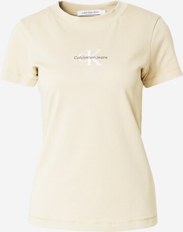 Calvin Klein Jeans Regular T-shirt i beige: framsida