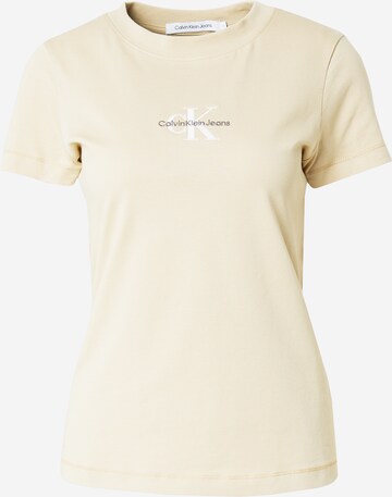 Regular T-shirt Calvin Klein Jeans en beige : devant