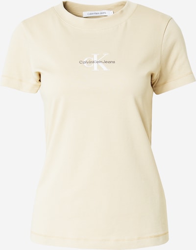 Calvin Klein Jeans T-Krekls, krāsa - bēšs / melns / balts, Preces skats