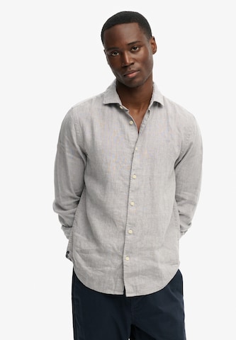 Superdry & Co Regular fit Button Up Shirt 'Riviera' in Grey: front