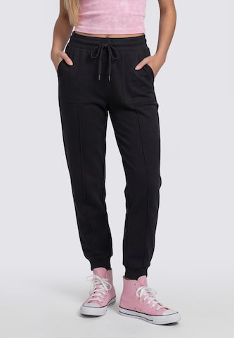 MYMO Regular Pants in Black: front