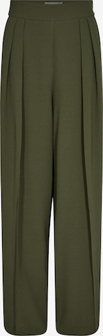 MOS MOSH Wide leg Pleat-front trousers in Green: front