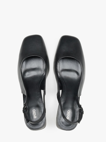 Estro Slingpumps '6022-1' in Zwart