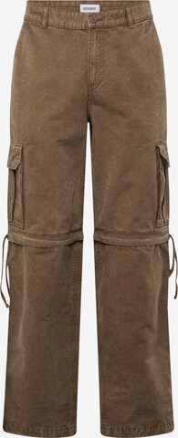 Loosefit Pantalon cargo 'Yuri' WEEKDAY en marron : devant