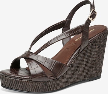 Sandales Tamaris en marron : devant