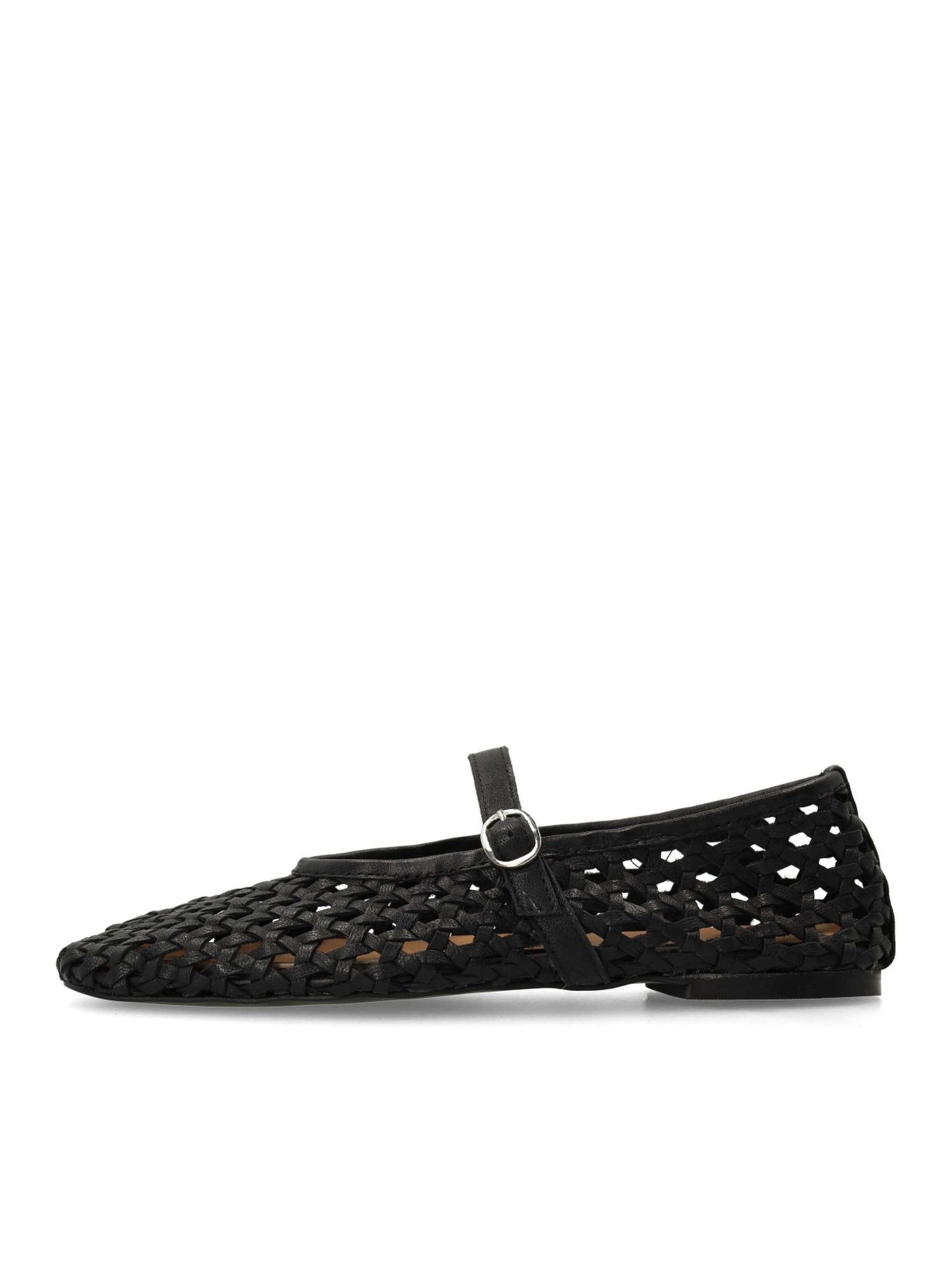 SACHA Ballet Flats with Strap in Black