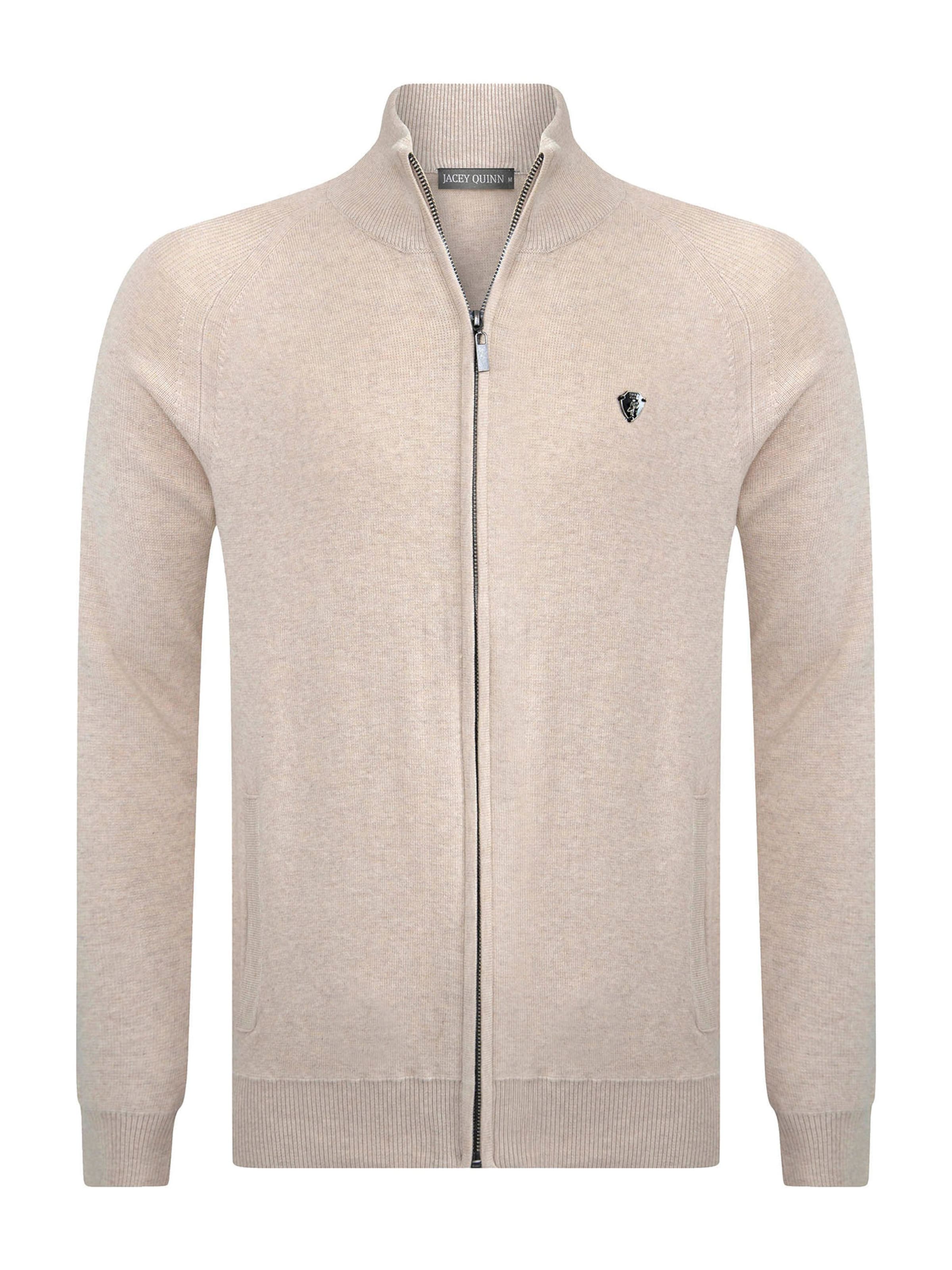 bēšs Jacey Quinn Adīta jaka: no priekšpuses