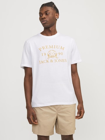 T-Shirt 'BLUDAVE' JACK & JONES en blanc : devant