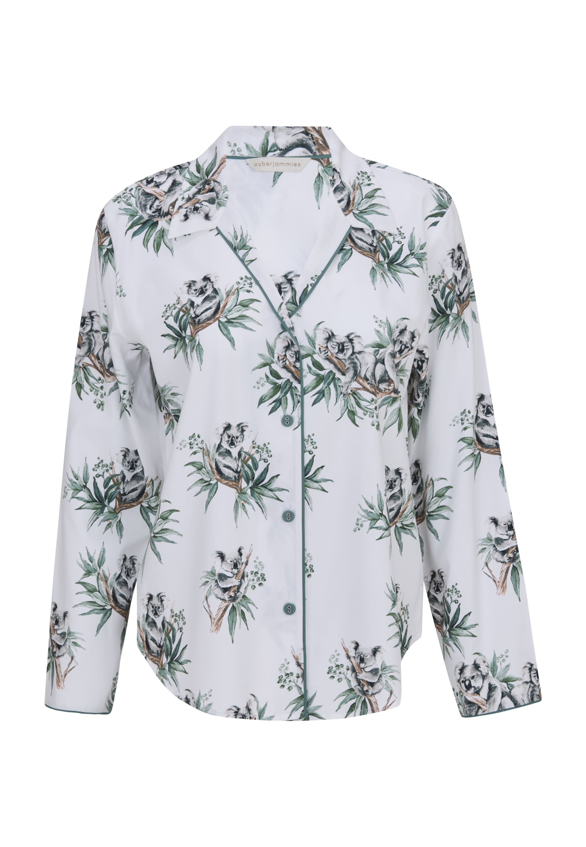 Cyberjammies Slaapshirt 'Kallie' in Groen: voorkant