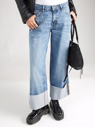 GUESS JEANS Wide leg Jeans 'GJ WIDE LEG CUFFED' i blå: framsida