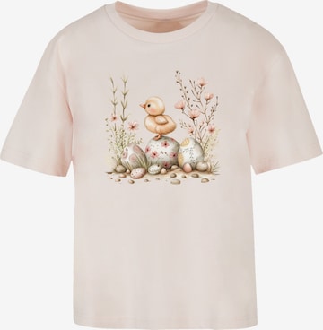 T-shirt 'Ostern Küken Ei Blumen' F4NT4STIC en rose : devant