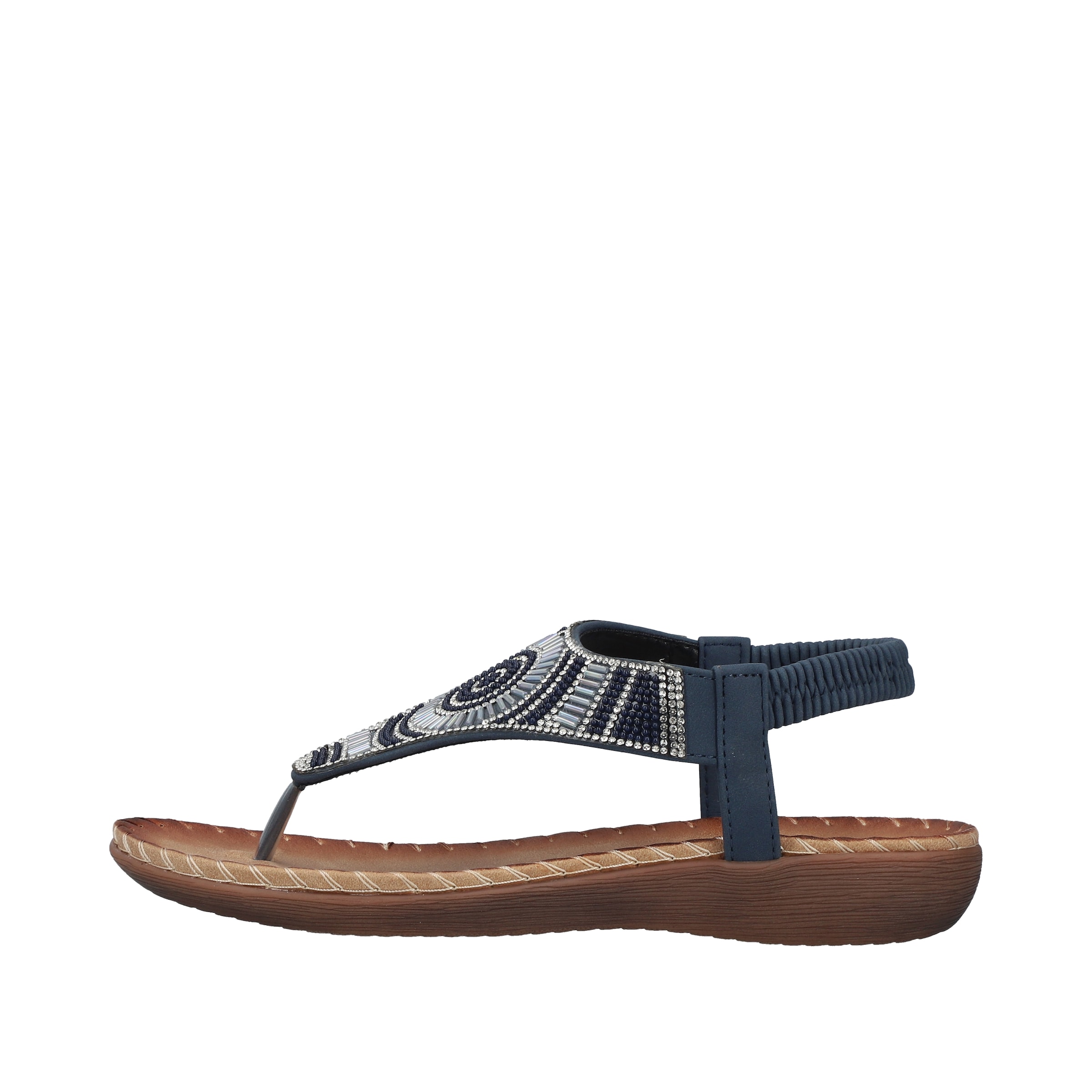 Rieker T-Bar Sandals in Blue: front