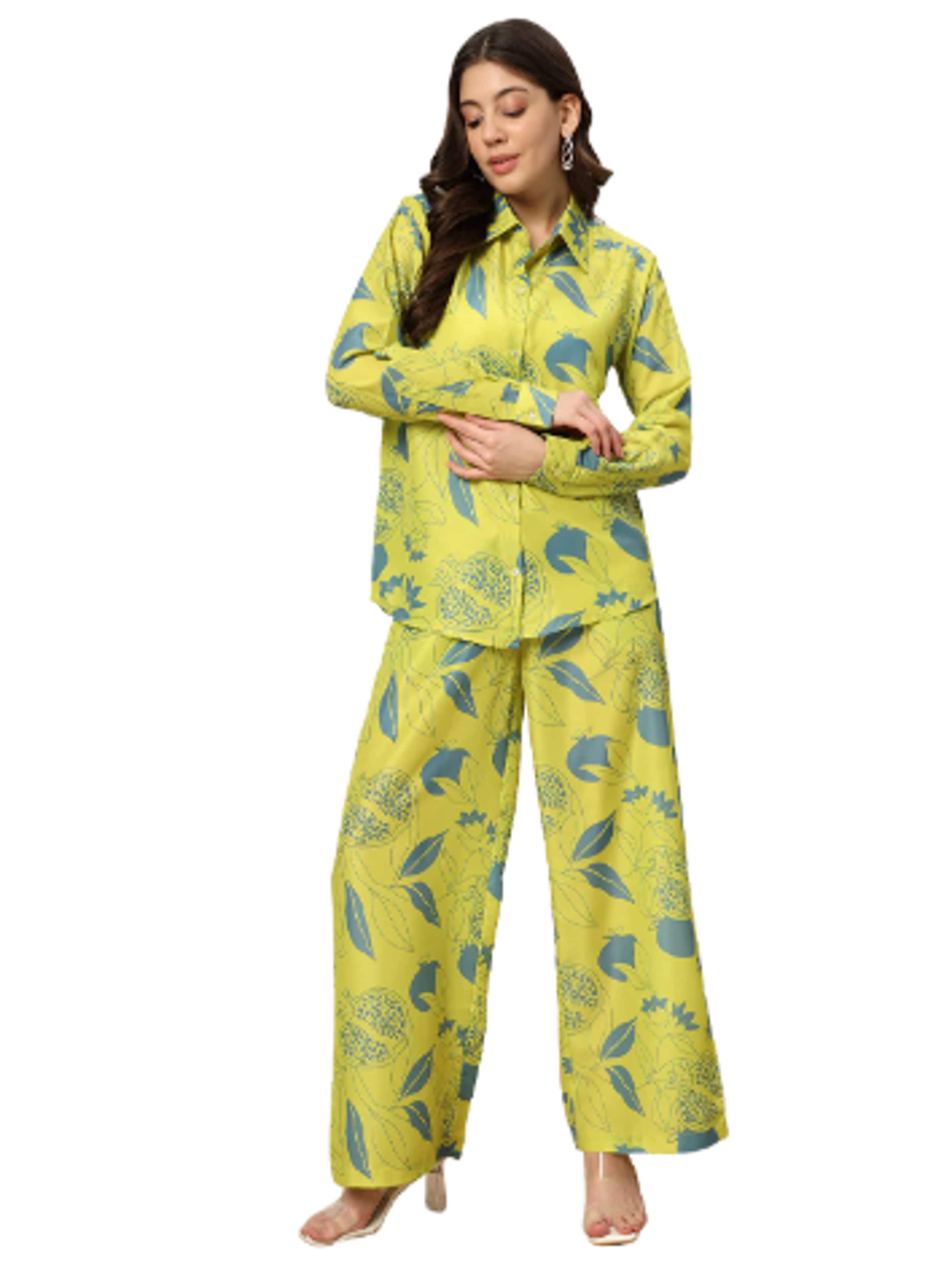 PfauGermany Tunic 'FIORRA Women's Sky Blue Cotton Printed Co-ord Set' in Apple, Item view