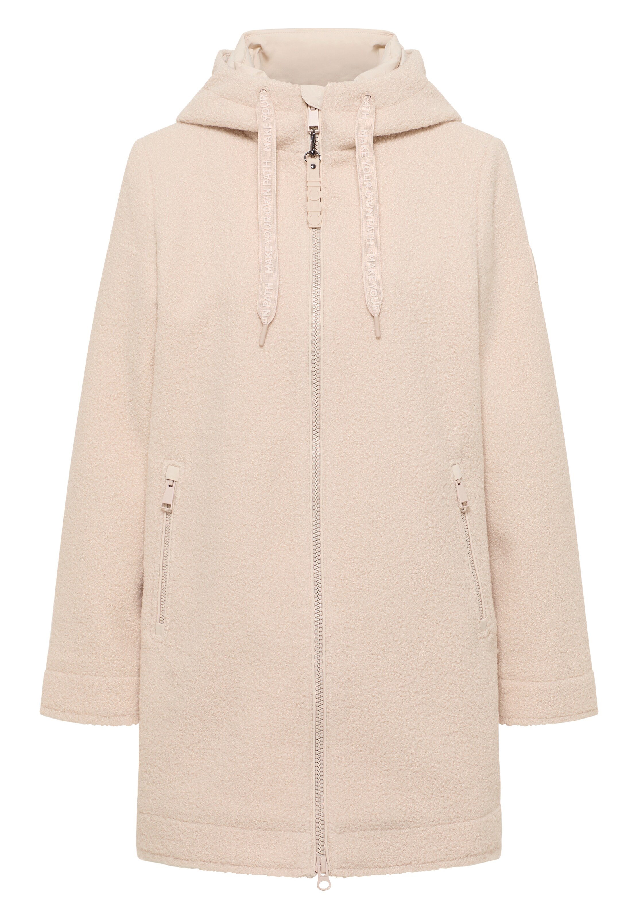 CECIL Between-Seasons Coat in White: front