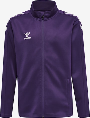 Hummel Athletic Zip-Up Hoodie 'Core Xk Poly' in Purple: front
