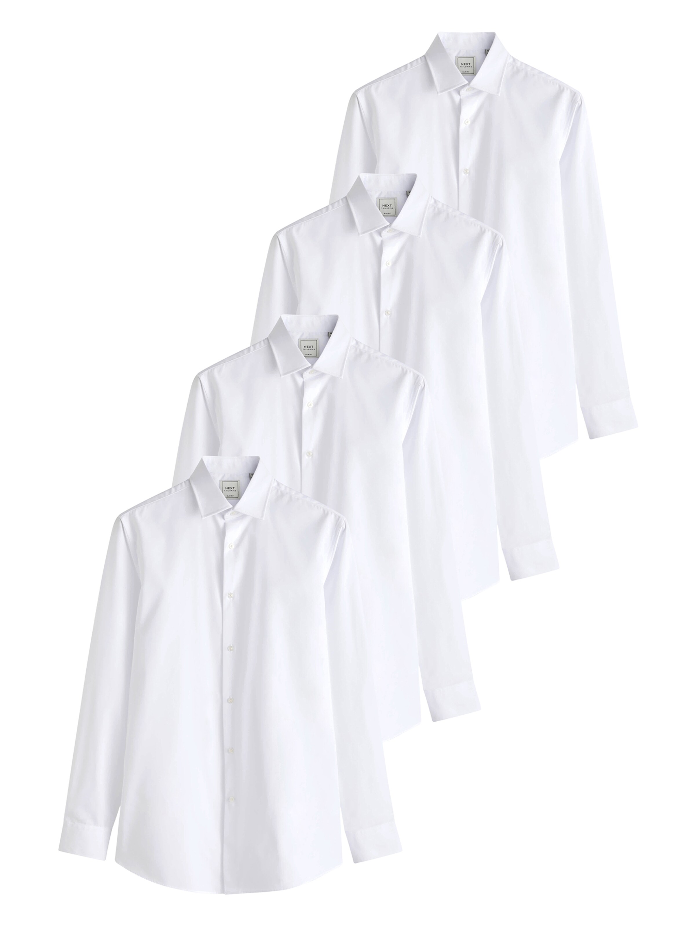 Next Slim Fit Риза в бяло: отпред