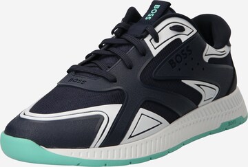 BOSS Platform trainers 'Titanium' in Blue: front