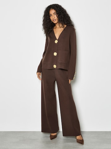 Wide Leg Pantalon Apricot en marron