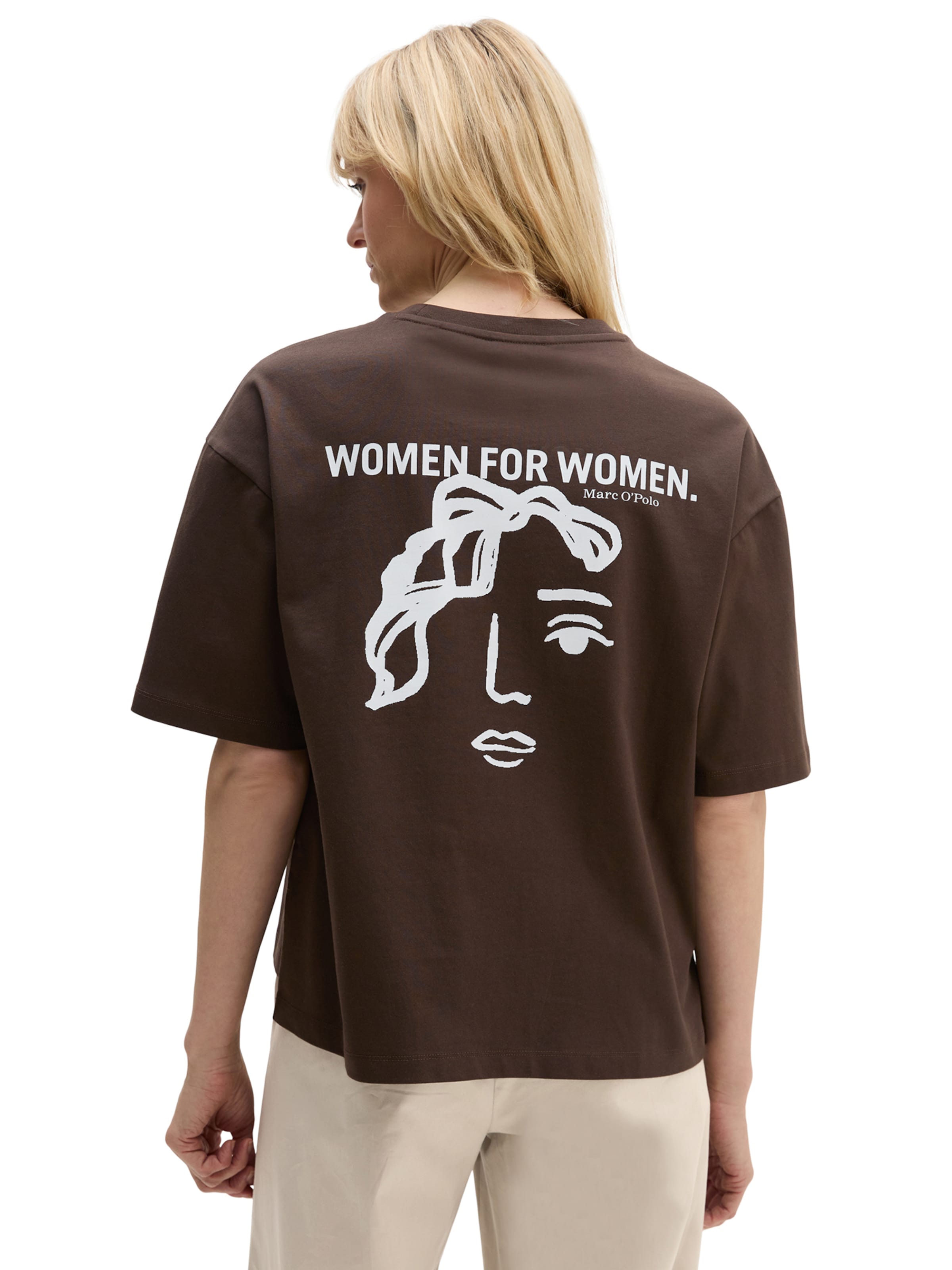 T-shirt 'Woman's Day' Marc O'Polo en marron : devant