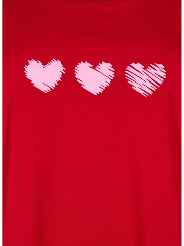 Zizzi Shirt 'Velin' in Red