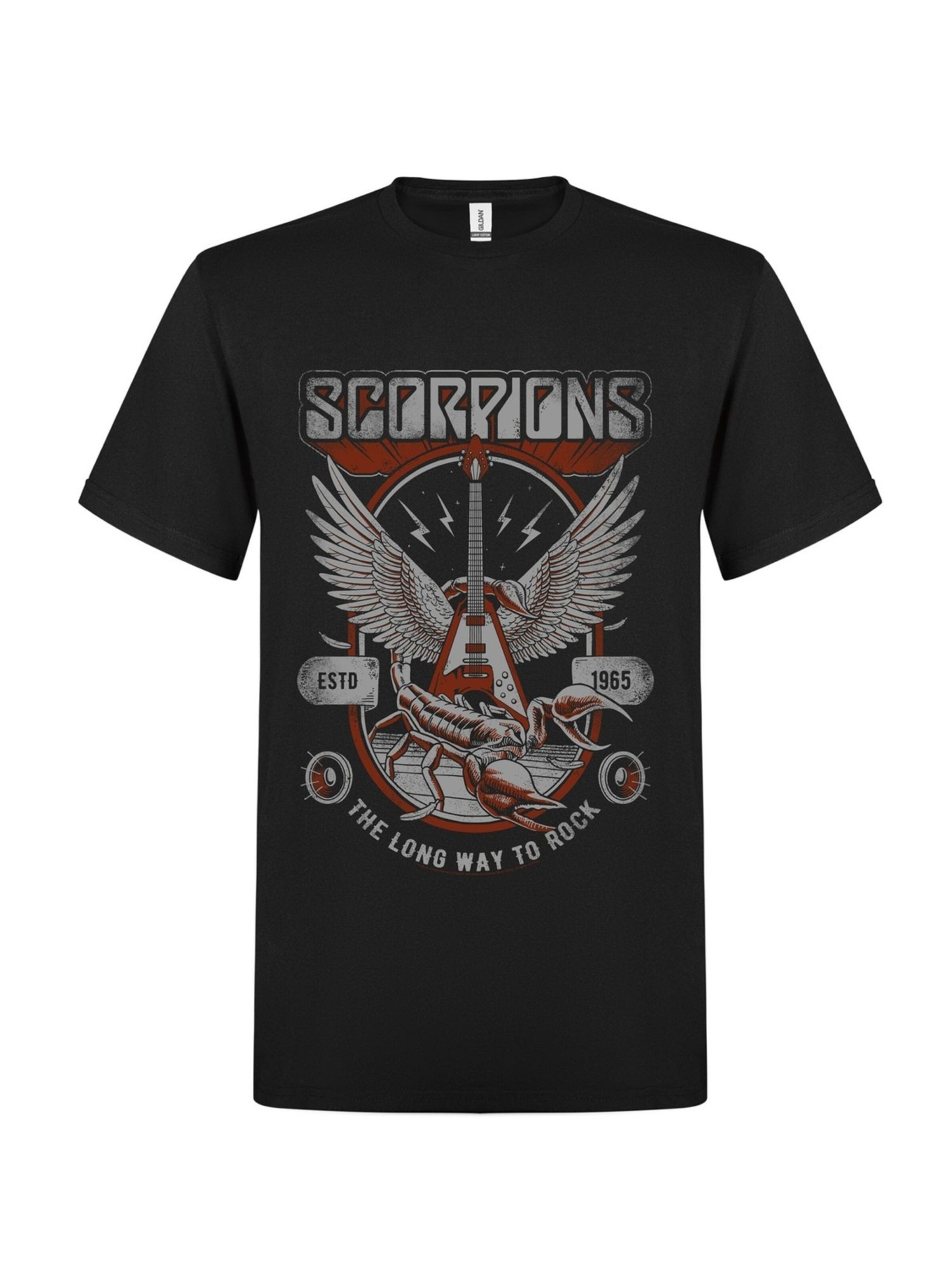 Maglietta 'Scorpions The Long Way To Rock' di Rockshirts in nero: frontale
