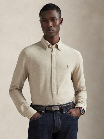 Polo Ralph Lauren Regular Fit Hemd in Beige: Vorderseite