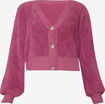 Chi Chi London Knit Cardigan in Pink: front