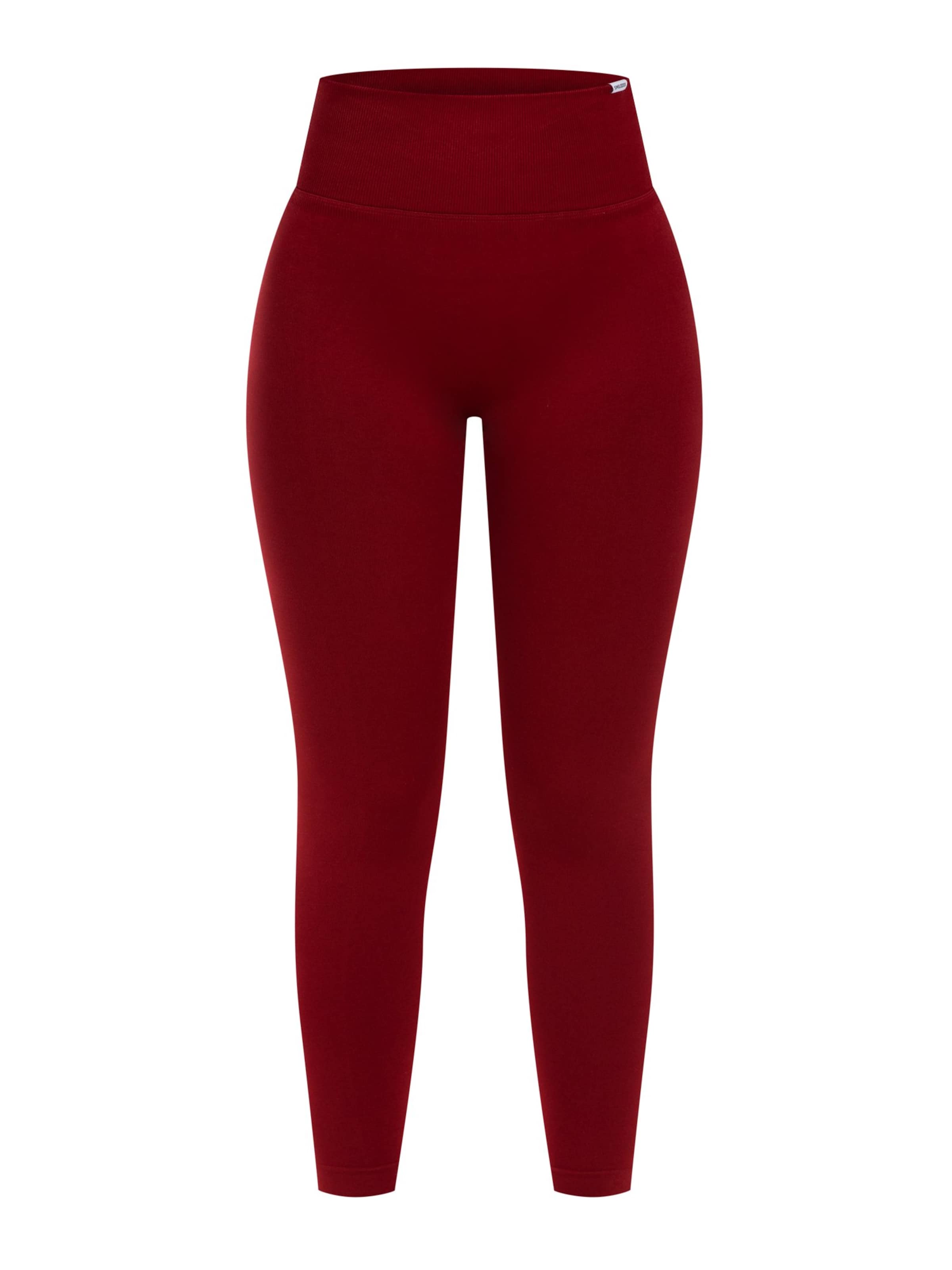 Skinny Pantalon de sport Smilodox en rouge : devant