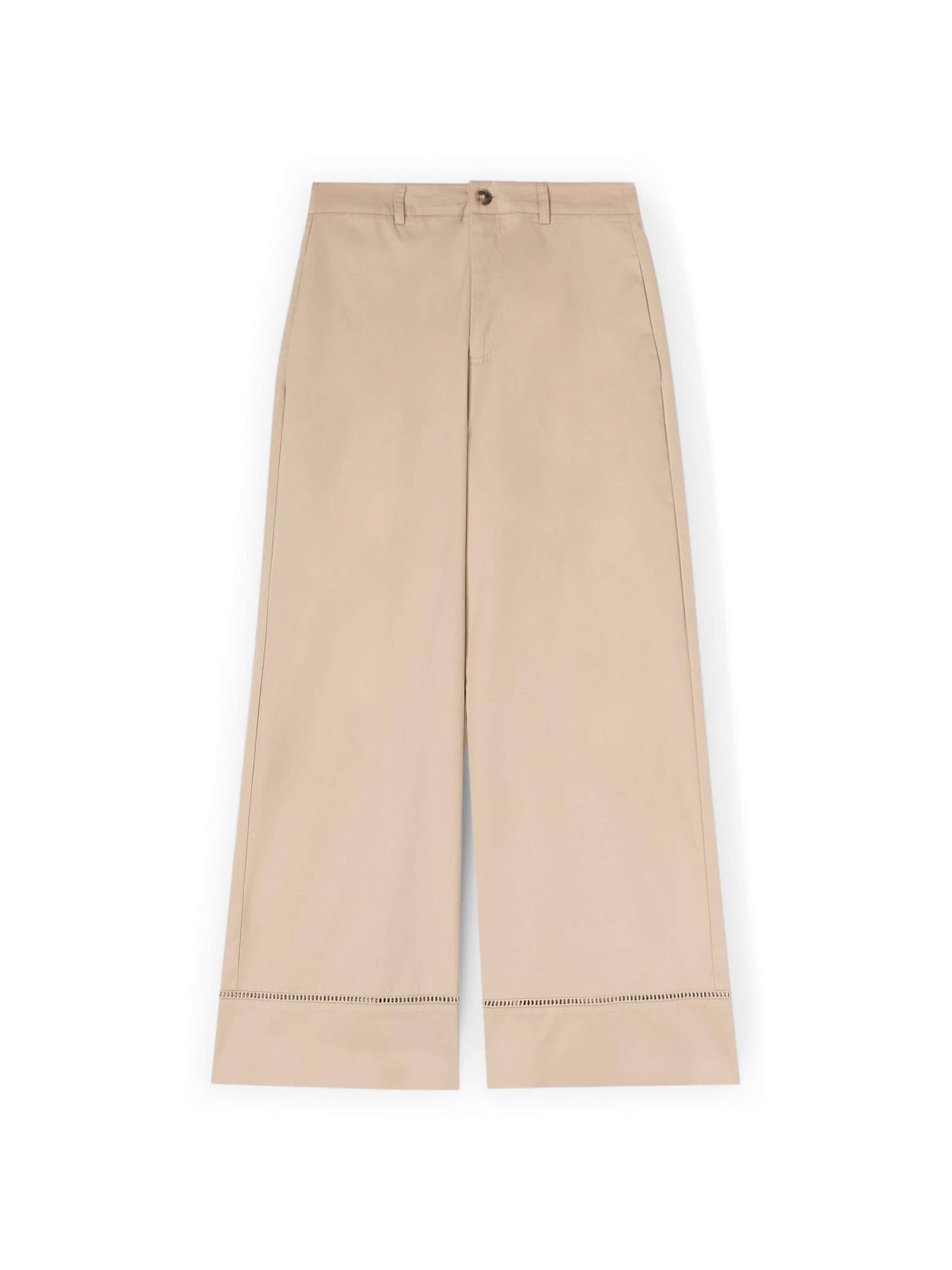 MOTIVI Wide leg Broek in Beige: voorkant