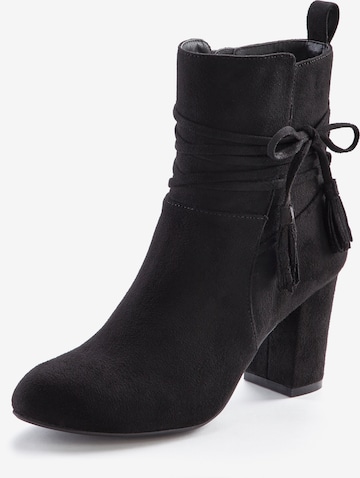 LASCANA Ankle Boots in Black: front